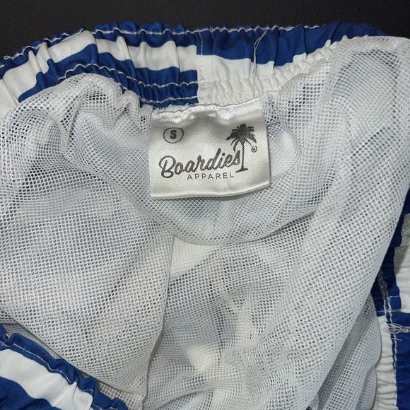 Boardies Blue White Striped Swim Trunks Men’s Small - Picture 4 of 5